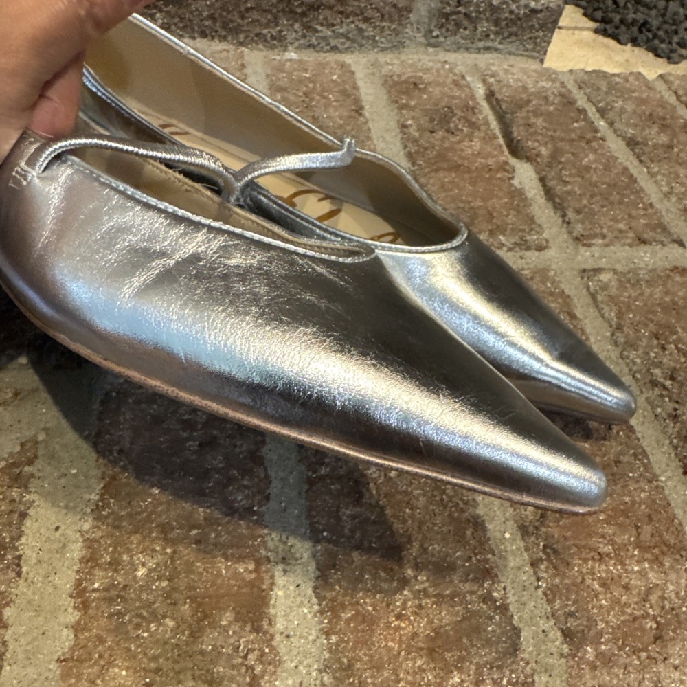 Sam Edelman Nesta Women's Silver Pointed Toe Mary Jane Flats Size 7.5 #513 - Picture 14 of 16